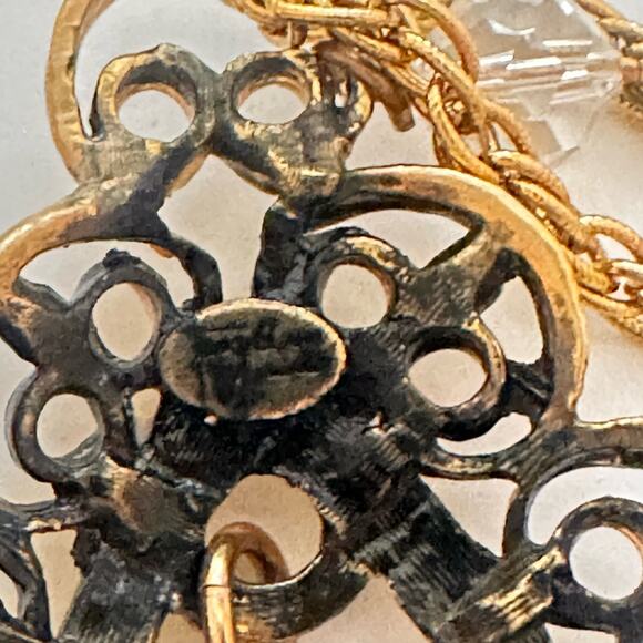 Tortolani Crislu VTG Crystals Beads Costume signed Necklace Makers Mark goldtone - Picture 14 of 16